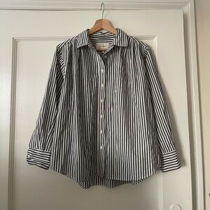 The GREAT striped button down blouse